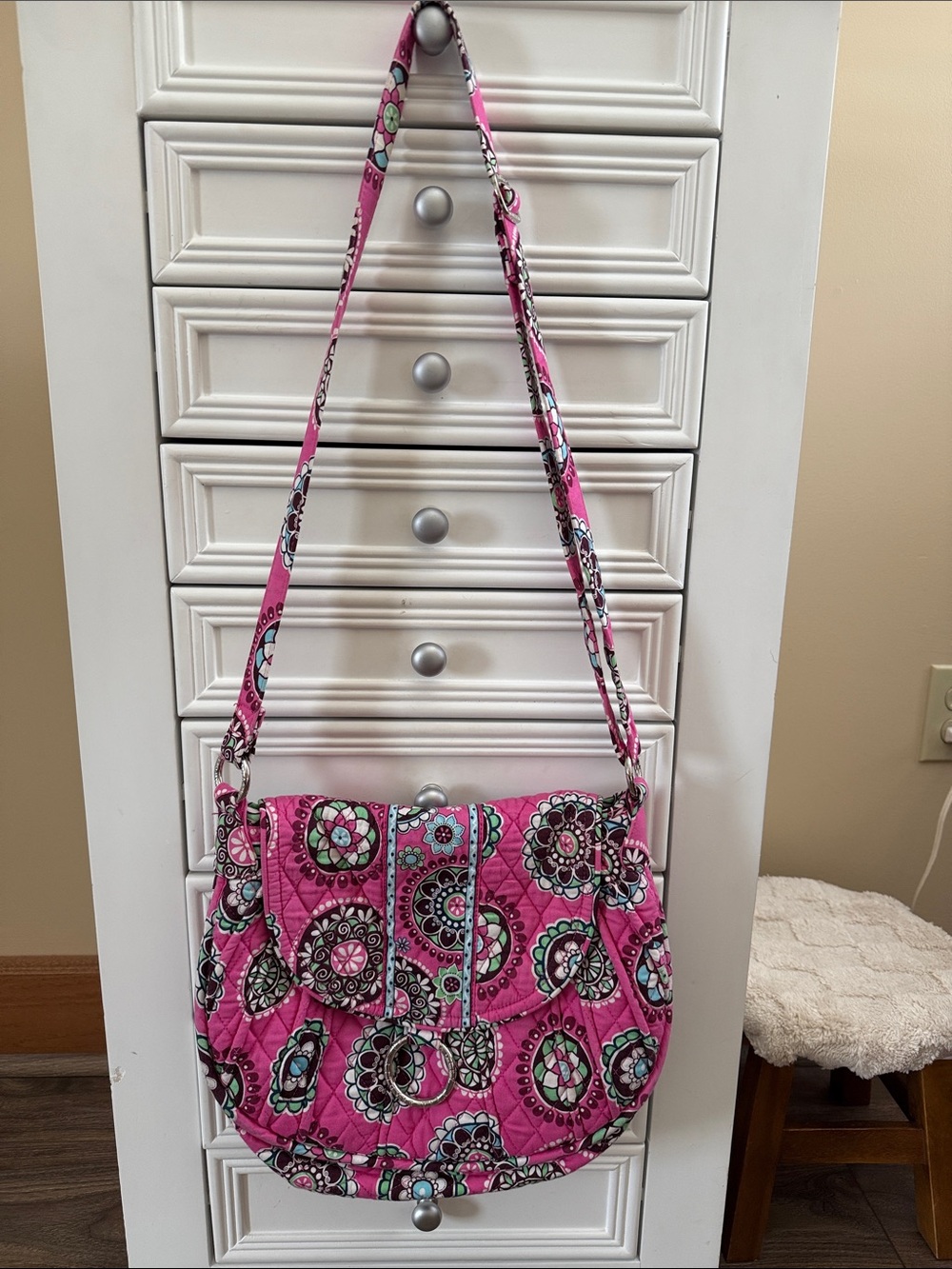 Vera Bradley Saddle Up Bag in Cupcakes Pink